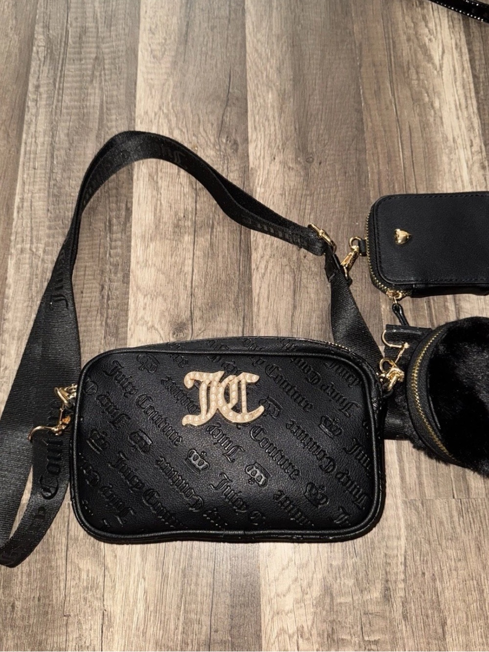 Juicy Couture, Black Satchel With Two Detachable Coin, Purses - Picture 2 of 10